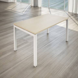 Scrivania LineKit Swing 140x80xH.75 cm - piano rovere - struttura bianco - S4010AROBI