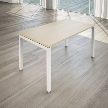 Scrivania LineKit Swing 140x80xH.75 cm - piano rovere - struttura bianco - S4010AROBI