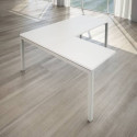 Scrivania ad angolo LineKit Swing 5050 160x160xH.75 cm - piano bianco - struttura alluminio - S4522A