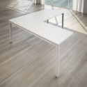 Scrivania ad angolo LineKit Swing 5050 180x160xH.75 cm - piano bianco - struttura alluminio - S4532A