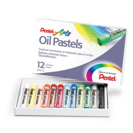 Pastelli a olio Pentel Arts Oil Pastel - - 8 mm colori assortiti Conf. 12 pezzi - 0100524