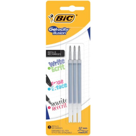 Refill BIC Gelocity Illusion Blister 0,7 mm nero Conf. 3 pezzi - 944022