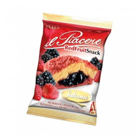 Snack morbido ripieno con crema ai frutti rossi - Falcone Il piacere - 50 gr - conf. 36 pezzi  - PM3