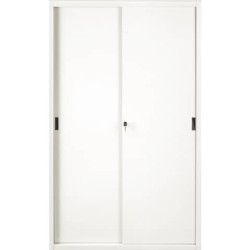 Armadio in metallo a porte scorrevoli 612 - 120x45x200 cm Tecnical 2 bianco