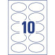 Badge adesivi per tessuti ovali Avery 85x50 mm - 10 et/foglio - stampanti laser - Conf. 20 fogli L48