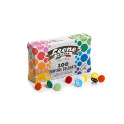 Puntine da disegno Leone Dell'Era diametro testa 9,5 mm colori assortiti - scatola di cartone da 100