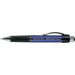 Penna a sfera a scatto Faber-Castell Grip Plus - tratto M - blu 140732