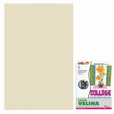 Carta velina 50x76 cm - busta 24 fogli - 20 g/m² Deco avorio 12087