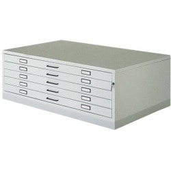 Cassettiera orizzontale in metallo a 5 cassetti Tecnostyl A0 bianco - 140x96,5x55 cm - A0/5