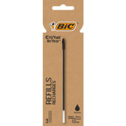 Refill Bic Cristal Re'New - conf. 3 pezzi BIC nero 503839