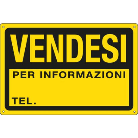 Cartello informativo 30x20 cm Cartelli Segnalatori "Vendesi" 3344P