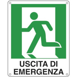 Cartello sicurezza 25x31 cm. Cartelli Segnalatori "Uscita di emergenza sinistra" - E20105X