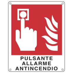 Cartello antincendio 12x14,5 cm Cartelli Segnalatori "Pulsante allarme antincendio" - E20174K