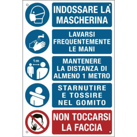 Cartello informativo 20x30 cm Cartelli Segnalatori "Prescrizioni per i lavoratori per prevenire il c