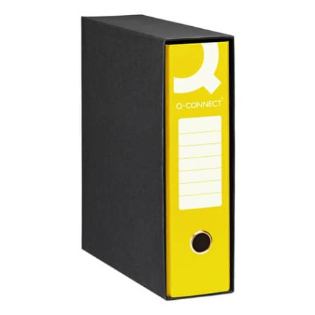 Registratore protocollo con custodia Q-Connect dorso 8 cm - 23x33 cm - giallo Q/PROT8GI