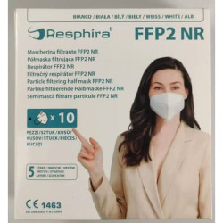 Mascherine monouso FFP2 - Certificazione CE 1463 - bianche - Scatola da 10 pezzi confezionati singol