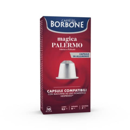 Capsule compatibili Represso alluminio 100 pz Caffe Borbone qualità Rossa REBMAGPALERMO10X10N