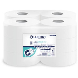 Carta igienica mini jumbo 2 veli Aquastream 150  - conf. 12 rotoli Lucart Professional 150 mt - 8122