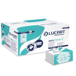 Asciugamano 2 veli Aquastream piegato a "Z" - conf. 15 pacchetti Lucart Professional 242 foglietti -