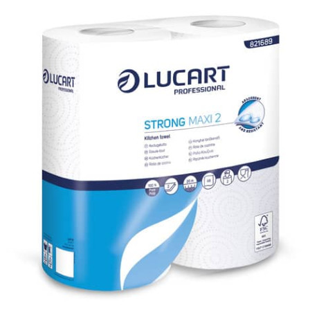 Rotolo cucina 2 veli Lucart STRONG MAXI 2  - 88 strappi per rotolo - conf. 2 rotoli - 821689