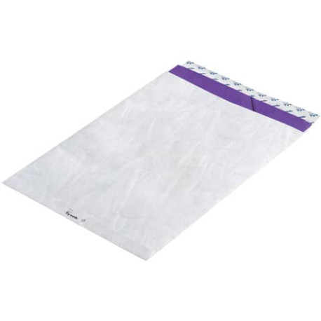 Buste a sacco piatte con strip bianche 305x394 mm - Tyvek formato E4 - conf. 500 pz - 11786