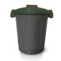 Bidone 25 litri dotato di coperchio e due chiusure esterne PP Mobil Plastic verde scuro - 105/25-VES