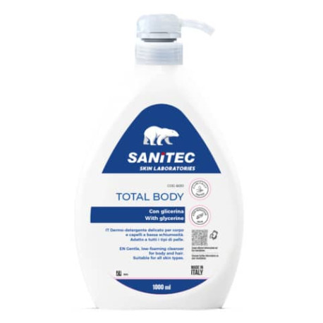 Total body Dermo-detergente delicato per corpo e capelli a bassa schiumosità Skin Lab Sanitec 1000 m