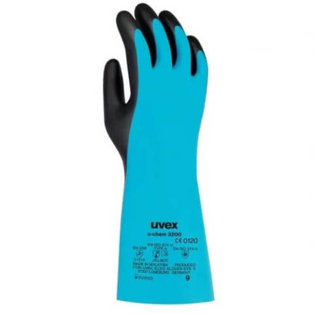 Guanti protettivi U-Chem 3200 in nylon - rischi chimici - blu/nero Uvex TG. 9 6097209