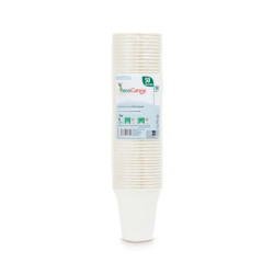 Bicchieri in fibre vegetali ecoCanny bio-compostabili bianco 200 cc conf. 50 pz - ECO‐C200CA