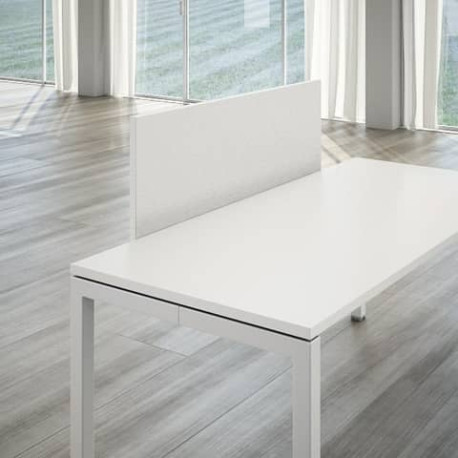 Schermo in legno trama bianco con supporti "L-SHAPE" LineKit 120xH.41,1 cm A4338XTBBI