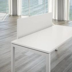 Schermo in legno trama bianco con supporti "L-SHAPE" LineKit 140xH.41,1 cm A4348XTBBI