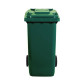 Bidone carrellato per raccolta differenziata 240 lt con coperchio PEHD Mobil Plastic verde scuro - 1