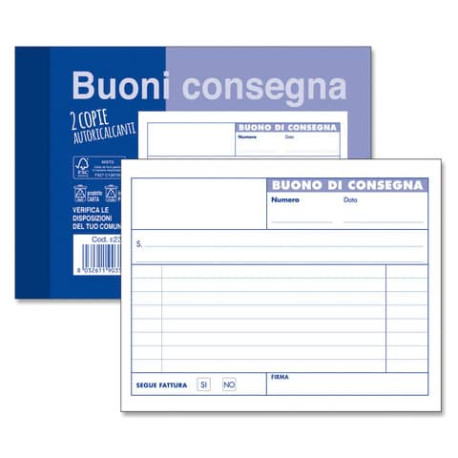 Blocco buoni di consegna 50x2 copie autoricalcanti - 15x10 cm Z10584Z118486