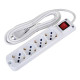 Multipresa con interruttore 16A - cavo 1,5 m - bianco Aigostar a 4 vie P40 184070